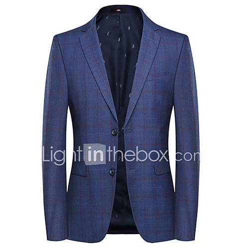 Heren Blazer Ruitjes Ingesneden Revers Polyester Paars Xxl Xxxl Xxxxl huismerk kopen in de aanbieding