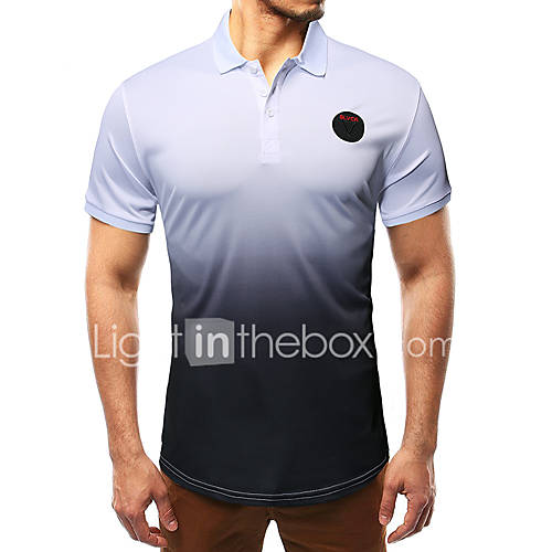 Heren Cut Out Print Polo Geometrisch Wit huismerk kopen in de aanbieding Heren Cut Out Print Polo Geometrisch Wit huismerk kopen in de aanbieding