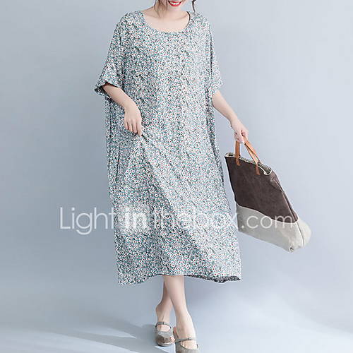 Dames Elegant Recht Jurk Bloemen Print Midi huismerk kopen in de aanbieding Dames Elegant Recht Jurk Bloemen Print Midi huismerk kopen in de aanbieding