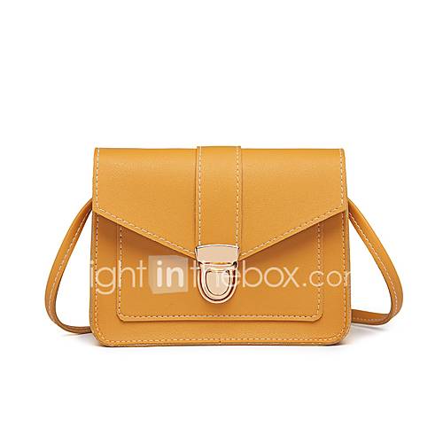 Dames Tassen Pu Crossbodytas Rits Effen Kleur Zwart Rood Geel huismerk kopen in de aanbieding
