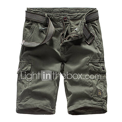 Heren Sportief Chinos Zwaar Katoen Shorts Broek Effen Zwart huismerk kopen in de aanbieding