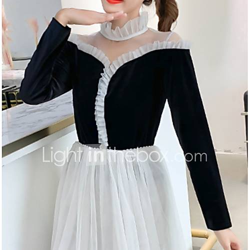 Dames Blouse Kleurenblok Wit huismerk kopen in de aanbieding