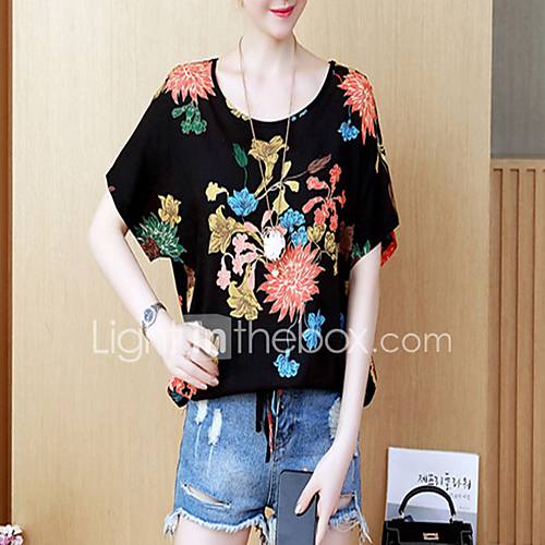 Dames Print T Shirt Geometrisch Regenboog Xl huismerk kopen in de aanbieding