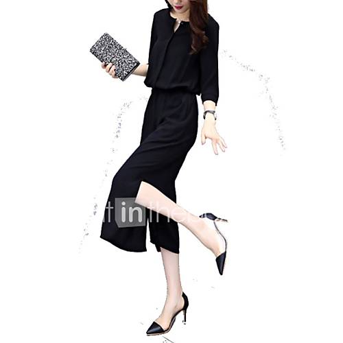 Dames Knielange Jurk Zwart S M L Xl huismerk kopen in de aanbieding