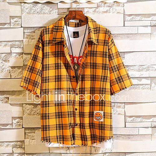 Heren Overhemd Ruitjes Blauw Xl huismerk kopen in de aanbieding