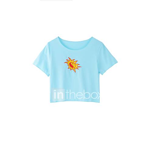 Dames Print T Shirt Grafisch Blauw huismerk kopen in de aanbieding