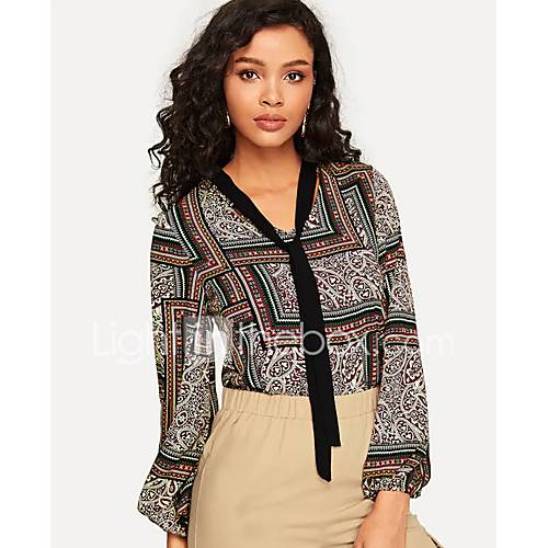 Dames T Shirt Geometrisch Kleurenblok Zwart huismerk kopen in de aanbieding