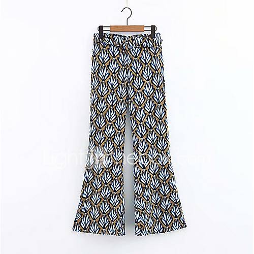 Dames Street Chic Chinos Zwaar Katoen Broek Print Blauw huismerk kopen in de aanbieding