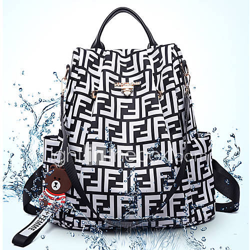 Dames Tassen Oxford Synteettinen Rugzak Patroon Print Geometrisch Bruin Wit huismerk kopen in de aanbieding Dames Tassen Oxford Synteettinen Rugzak Patroon Print Geometrisch Bruin Wit huismerk kopen in de aanbieding