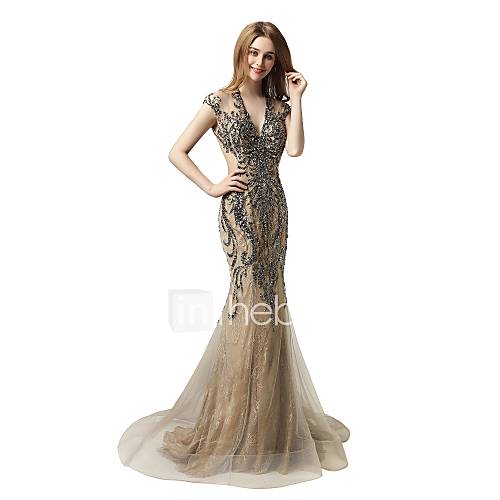 Trompet Zeemeermin V Hals Strijksleep Kant Tule Glitter Sprankel Formele Avonden Jurk Met Kralen Pailletten Door Judyjulia huismerk kopen in de aanbieding Trompet Zeemeermin V Hals Strijksleep Kant Tule Glitter Sprankel Formele Avonden Jurk Met Kralen Pailletten Door Judyjulia huismerk kopen in de aanbieding