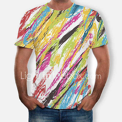 Heren T Shirt Kleurenblok Blozend Roze Xl huismerk kopen in de aanbieding