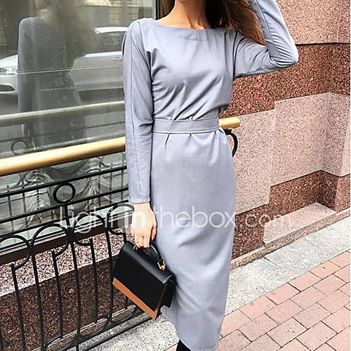 Dames Elegant Schede Jurk Effen Midi huismerk kopen in de aanbieding Dames Elegant Schede Jurk Effen Midi huismerk kopen in de aanbieding