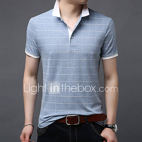 Heren Polo Blokken Blauw Xl huismerk kopen in de aanbieding