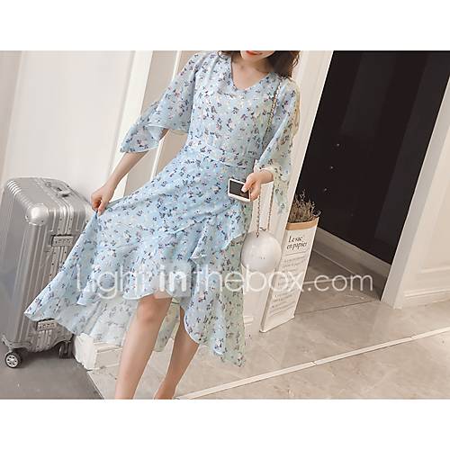 Dames Print Blouse Bloemen Blauw huismerk kopen in de aanbieding