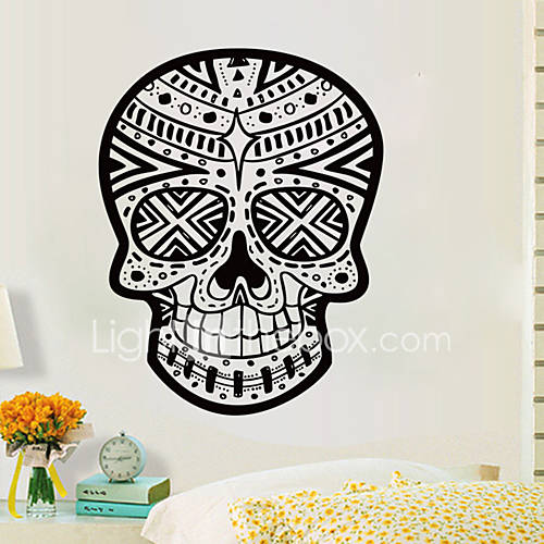 Mexicaanse Patroon Schedel Muurstickers Decoratieve Halloween Kunst Behang huismerk kopen in de aanbieding