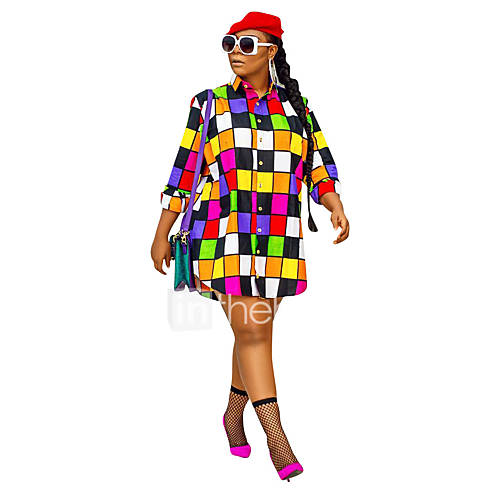 Dames Print Overhemd Regenboog Xl huismerk kopen in de aanbieding