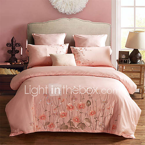 Dekbedovertrek Sets Effen Bloemen Katoen Borduurwerk 4 Deligbedding huismerk kopen in de aanbieding