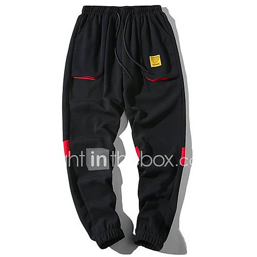 Heren Standaard Chinos Zwaar Katoen Broek Patroon Rood huismerk kopen in de aanbieding