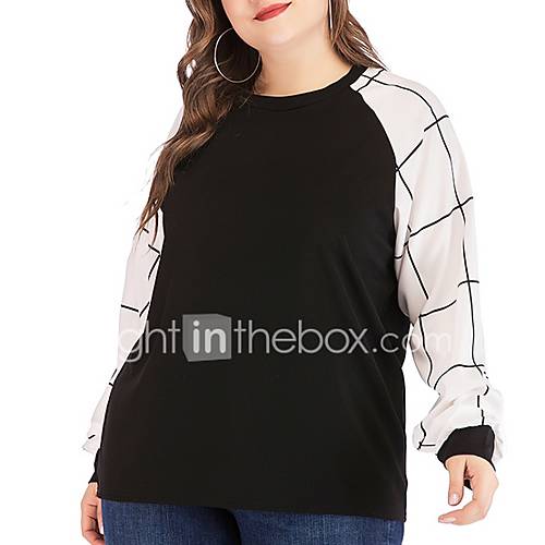 Dames T Shirt Kleurenblok Zwart Xxl huismerk kopen in de aanbieding