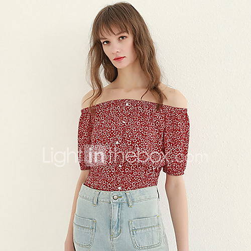 Dames Blouse Bloemen Wijn huismerk kopen in de aanbieding