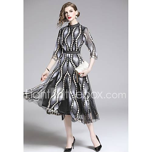 A Lijn Met Sieraad Over De Knie Tule Jurk Pailletten Door Lan Ting Express huismerk kopen in de aanbieding