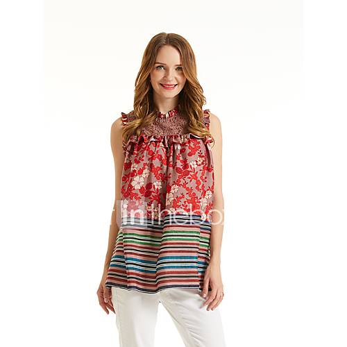 Dames Singlet Geometrisch Rood Xl huismerk kopen in de aanbieding