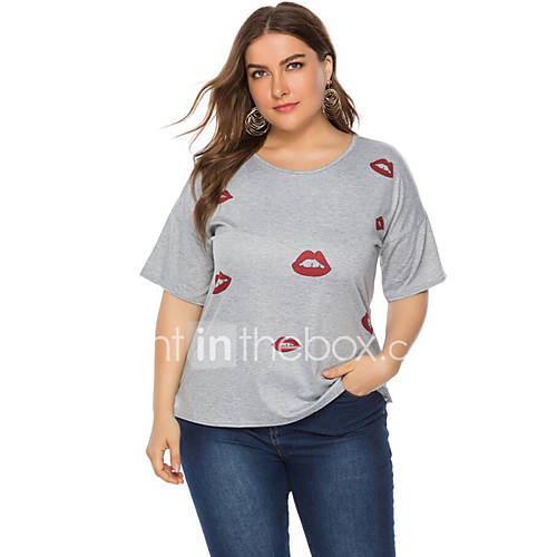 Dames T Shirt Cartoon Grijs Xl huismerk kopen in de aanbieding