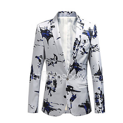 Heren Blazer Ingesneden Revers Polyester Zwart Marineblauw Wijn Xxxxl Xxxxxl Xxxxxxl huismerk kopen in de aanbieding