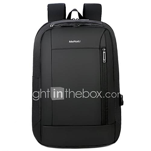 Unisex Tassen Nylon Rugzak Rits Effen Kleur Zwart Grijs huismerk kopen in de aanbieding