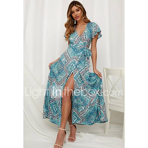 Dames Slank A Lijn Jurk V Hals Maxi huismerk kopen in de aanbieding