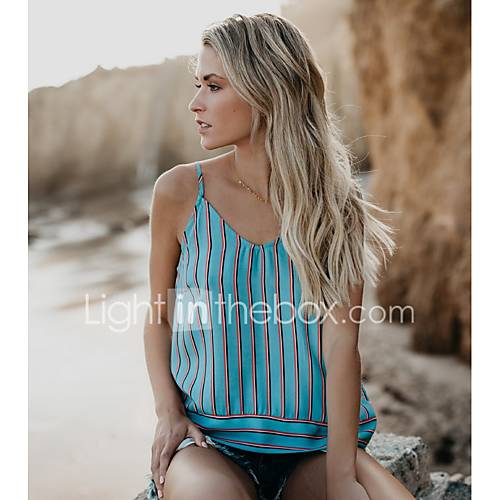 Dames Singlet Gestreept Blauw huismerk kopen in de aanbieding