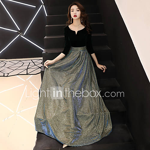 A Lijn Scoop Neck Tot De Grond Chiffon Pailletten Jurk Met Door Lan Ting Express huismerk kopen in de aanbieding A Lijn Scoop Neck Tot De Grond Chiffon Pailletten Jurk Met Door Lan Ting Express huismerk kopen in de aanbieding