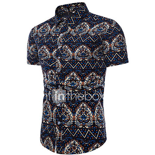 Heren Overhemd Geometrisch Marineblauw Xxxl huismerk kopen in de aanbieding