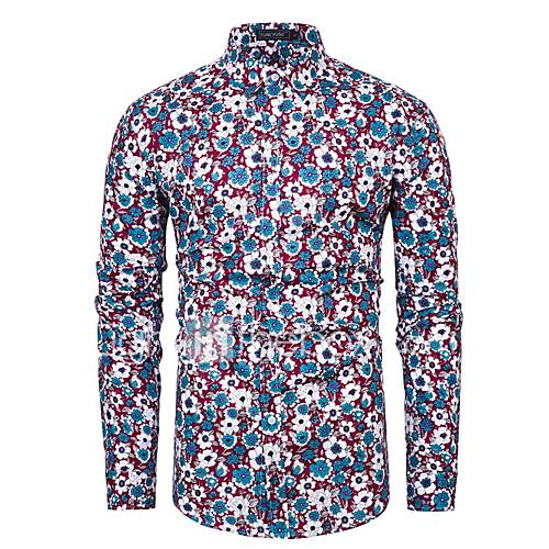 Heren Overhemd Bloemen Blauw huismerk kopen in de aanbieding