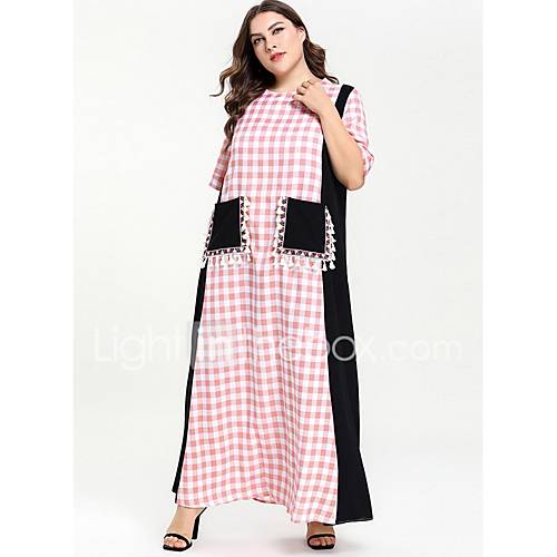 Maxi Swing Damesjurk Blozend Roze M L Xl Xxl huismerk kopen in de aanbieding