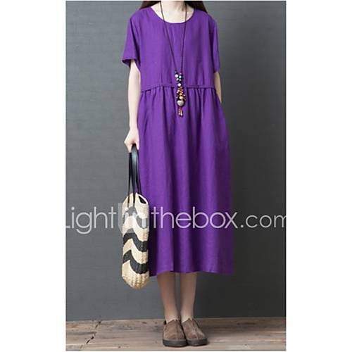 Dames Standaard Tuniek Jurk Effen Patchwork Midi huismerk kopen in de aanbieding Dames Standaard Tuniek Jurk Effen Patchwork Midi huismerk kopen in de aanbieding