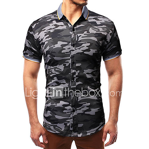 Heren Print Overhemd Camouflage Klaver huismerk kopen in de aanbieding Heren Print Overhemd Camouflage Klaver huismerk kopen in de aanbieding
