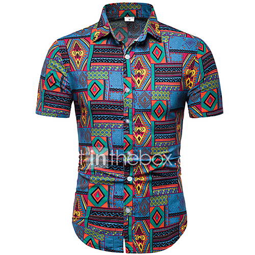 Heren Overhemd Kleurenblok Blauw Xxxl huismerk kopen in de aanbieding