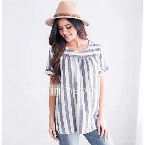 Dames Overhemd Gestreept Blauw huismerk kopen in de aanbieding Dames Overhemd Gestreept Blauw huismerk kopen in de aanbieding