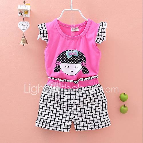 Peuter Meisjes Standaard Cartoon Mouwloos Katoen Spandex Kledingset Geel huismerk kopen in de aanbieding