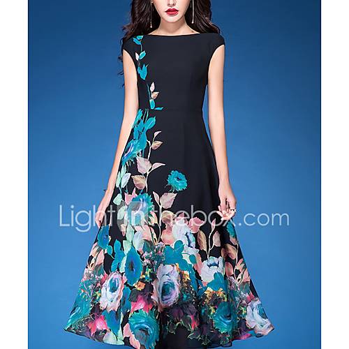 Midi Swing Damesjurk Zwart S M L Xl huismerk kopen in de aanbieding Midi Swing Damesjurk Zwart S M L Xl huismerk kopen in de aanbieding