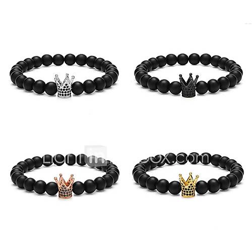 Heren Dames Sierstenen Kralenarmband Kroon Punk Armbanden Sieraden Zwart Zilver Goud Rose Voor Bruiloft huismerk kopen in de aanbieding Heren Dames Sierstenen Kralenarmband Kroon Punk Armbanden Sieraden Zwart Zilver Goud Rose Voor Bruiloft huismerk kopen in de aanbieding