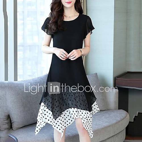 Dames Street Chic Verfijnd Recht Trompet Zeemeermin Jurk Effen Polka Dot Midi huismerk kopen in de aanbieding Dames Street Chic Verfijnd Recht Trompet Zeemeermin Jurk Effen Polka Dot Midi huismerk kopen in de aanbieding