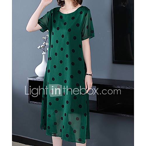 Midi Slim Damesjurk Dames Wit Groen M L Xl Xxl huismerk kopen in de aanbieding