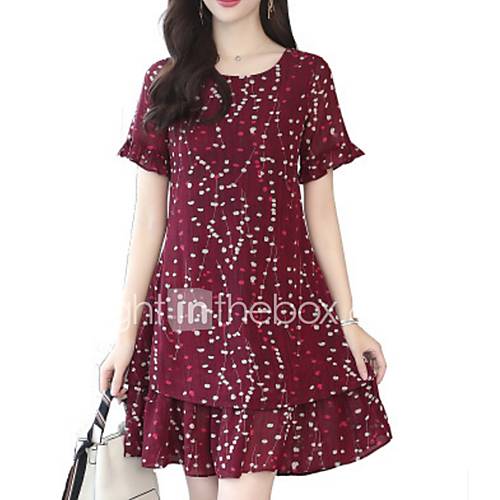 Dames Grote Maten A Lijn Jurk Boven De Knie huismerk kopen in de aanbieding