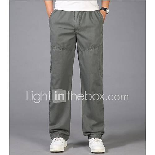 Heren Chinoiserie Chinos Zwaar Katoen Broek Effen Donkergrijs huismerk kopen in de aanbieding