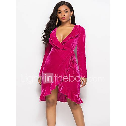 Dames Street Chic Schede Jurk Effen Ruche Boven De Knie huismerk kopen in de aanbieding