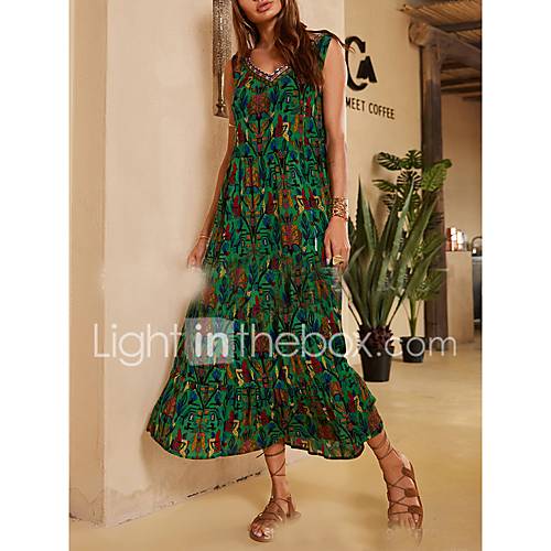 Dames Elegant Wijd Uitlopend Jurk Maxi huismerk kopen in de aanbieding