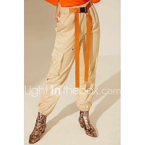 Dames Street Chic Harem Broek Effen Khaki huismerk kopen in de aanbieding