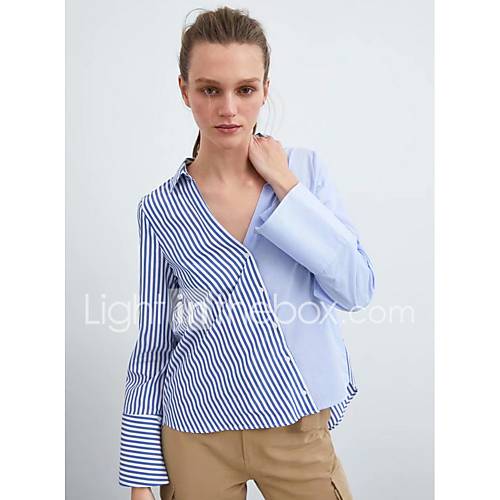 Dames Overhemd Gestreept Licht Blauw huismerk kopen in de aanbieding Dames Overhemd Gestreept Licht Blauw huismerk kopen in de aanbieding